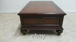 Ethan Allen Morley Coffee Serving Table Leather Top Storage Cabinet A