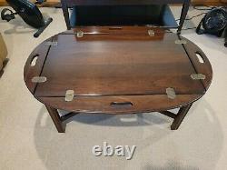 Ethan Allen Solid Cherry Chippendale Georgian Butler Tray Table