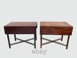Exceptional Townshend Goddard Antique Style Drop Leaf Mahogany Pembroke Tables