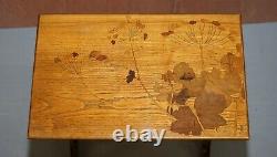 Extremely Rare Nest Of Four Emile Galle Specimen Wood Tables Art Nouveau 4