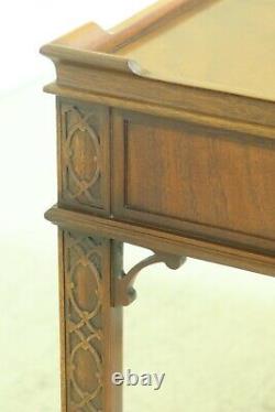 F33068EC BAKER Square Chippendale Mahogany 1 Drawer End Table