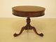 F45496ec Southampton Round Mahogany Leather Top Drum Table