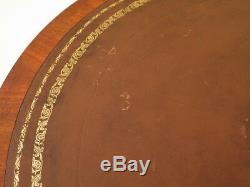 F45496EC SOUTHAMPTON Round Mahogany Leather Top Drum Table