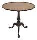 F46942ec Kittinger Vintage Chippendale Style Carved Mahogany Pie Crust Table