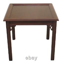 F47728EC Square Cherry Chippendale Style Occasional Table