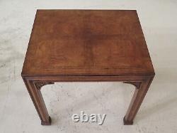 F48371EC HENREDON Oak & Walnut Modern Chippendale End Table