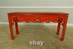 F56238EC Chinoiserie Chippendale Paint Decorated Sofa Table