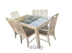 Faux Bamboo Chinese Chippendale 7-Piece Dining Set