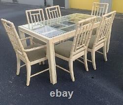 Faux Bamboo Chinese Chippendale 7-Piece Dining Set