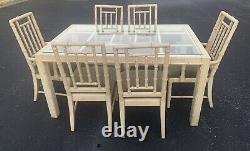 Faux Bamboo Chinese Chippendale 7-Piece Dining Set