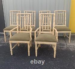 Faux Bamboo Chinese Chippendale 7-Piece Dining Set