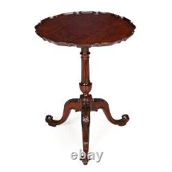 Fine English Chippendale Antique Carved Mahogany Pie Crust Table ca. 1760