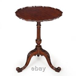 Fine English Chippendale Antique Carved Mahogany Pie Crust Table ca. 1760