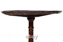 Fine English Chippendale Antique Carved Mahogany Pie Crust Table ca. 1760