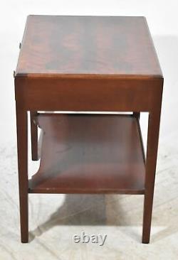 Flame Mahogany Occasion Table Bedside Table By Southhampton Inlays Made in USA