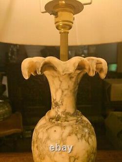 French Antique Carved Solid Marble Table Lamp, Classical Revival, Early 20thC