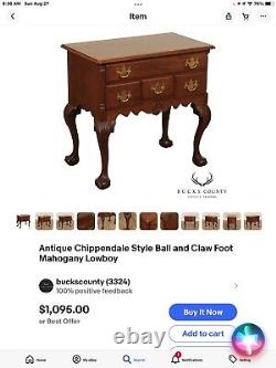 FurnitureChippendale Lexington LowBoy Tables Solid Mahogany Free Delivery 100mil