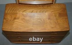 G Plan Ercol Windsor Elm Blond Wood Chest Of Drawers Dressing Table Inc Mirror