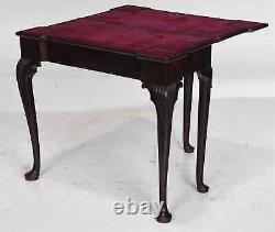 George II 18th Century Mahogany Irish Chippendale Game Table Flip Top Felt Top