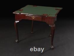 George II Chippendale Mahogany Ball and Claw Foot Card Table