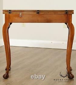 Georgian Style 1930's Vintage Walnut Ball & Claw Flip Top Game Table