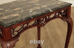 Georgian Style Portoro Marble Top Mahogany Console or Side Table