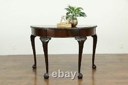 Georgian or Chippendale Style Half Round Demilune Console Table #33333