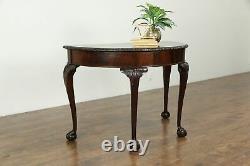 Georgian or Chippendale Style Half Round Demilune Console Table #33333