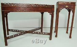 Gerald Crawford Tom Goad Vintage Dollhouse Miniature Chinese Chippendale Tables