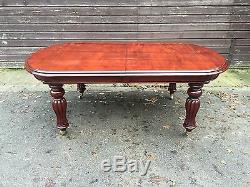 Glass Top Grand Victorian Regency Style Mahogany Table Pro French Polished