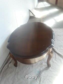 Gorgeous, Oval Chippendale Style Walnut Coffee Table With Ball and Claw Feet
