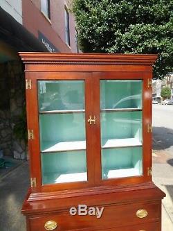 Grand Mahogany China Cabinet Crafted By Craftique 20th century