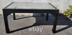 Great Chinese Chippendale Ebonized Coffee Table with Mirrored Top, Circa 1920's