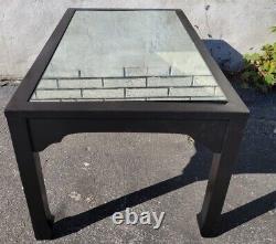 Great Chinese Chippendale Ebonized Coffee Table with Mirrored Top, Circa 1920's