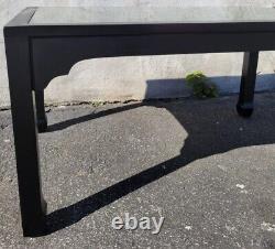 Great Chinese Chippendale Ebonized Coffee Table with Mirrored Top, Circa 1920's