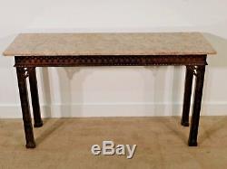 HENREDON Aston Court Mahogany Chinese Chippendale Marble Top Console Table
