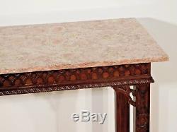 HENREDON Aston Court Mahogany Chinese Chippendale Marble Top Console Table