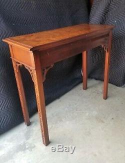 HICKORY CHAIR Historic James River Mahogany & Burlwood Chippendale Console Table