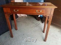 HICKORY CHAIR Historic James River Mahogany & Burlwood Chippendale Console Table