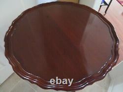 HICKORY CHAIR SOLID MAHOGANY PIE CRUST TILT TOP TABLE 30 Diameter