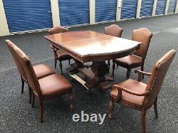 HICKORY WHITE Legends Dining Set with 6 Chairs and 2-20 Leaves