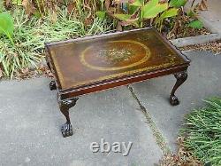 Hand Painted Antique Chippendale Coffee Table Shabby