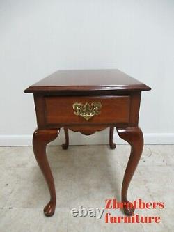 Harden Furniture Solid Cherry Chippendale One Drawer Lamp End Table A
