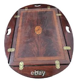 Hekman Butler Table Mahogany Coffee Table with Sunburst Inlay in the Federal Style