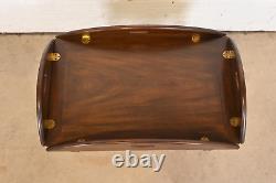 Henkel Harris Chippendale Carved Mahogany Butler's Coffee Table