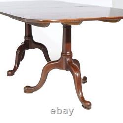 Henkel Harris Chippendale Double Pedestal Mahogany Extension Dining Table 20th C