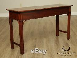 Henkel Harris Chippendale Style Mahogany 2 Drawer Console Table