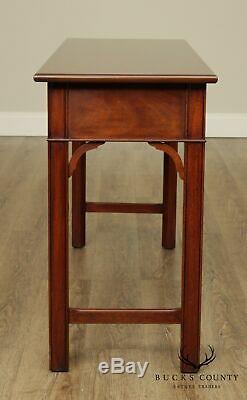 Henkel Harris Chippendale Style Mahogany 2 Drawer Console Table