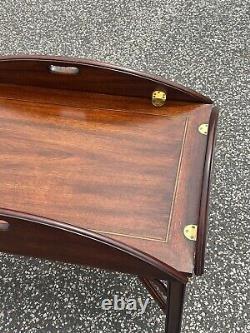 Henkel Harris Chippendale Style Mahogany Butler's Tray Coffee Table