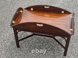 Henkel Harris Chippendale Style Mahogany Butler's Tray Coffee Table